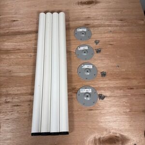 IKEA Adils Table Legs White Set of 4 with Mounting Plates and Screws